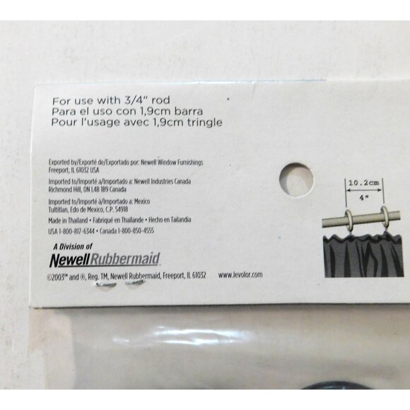 Window Fashions Black Clip Rings For 3/4" Rods Pack Of 7 Newell Rubbermaid - Picture 3 of 3